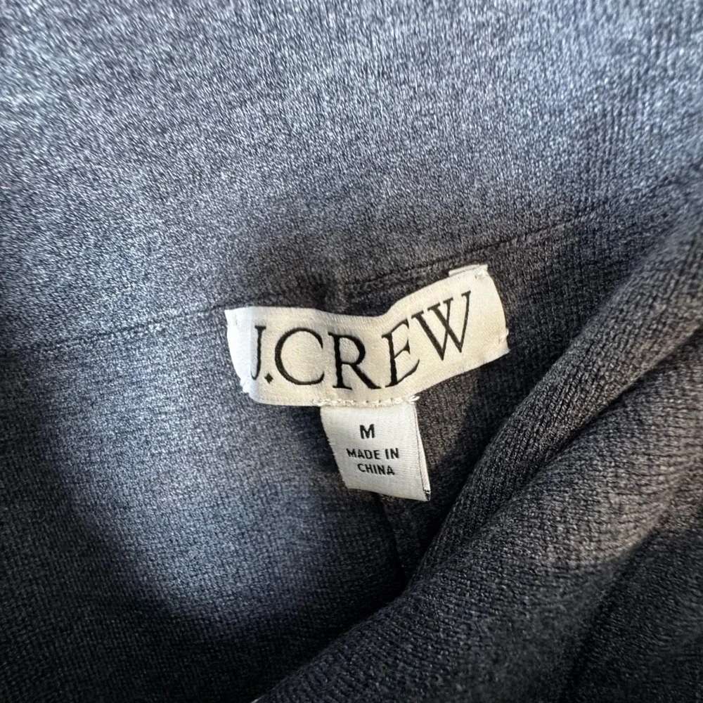 J.Crew Womens Gray Ponte Knit Wide Leg Pull On Pants High Rise Size M Heathered